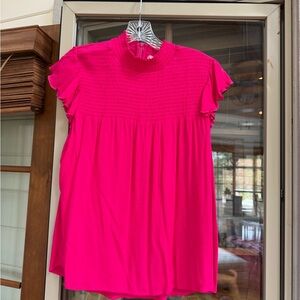 THML Fuchsia Ruffle Sleeve Blouse